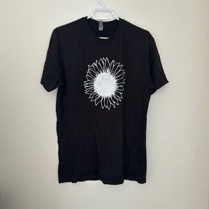 Next Level Apparel Black and White Sunburst Tee